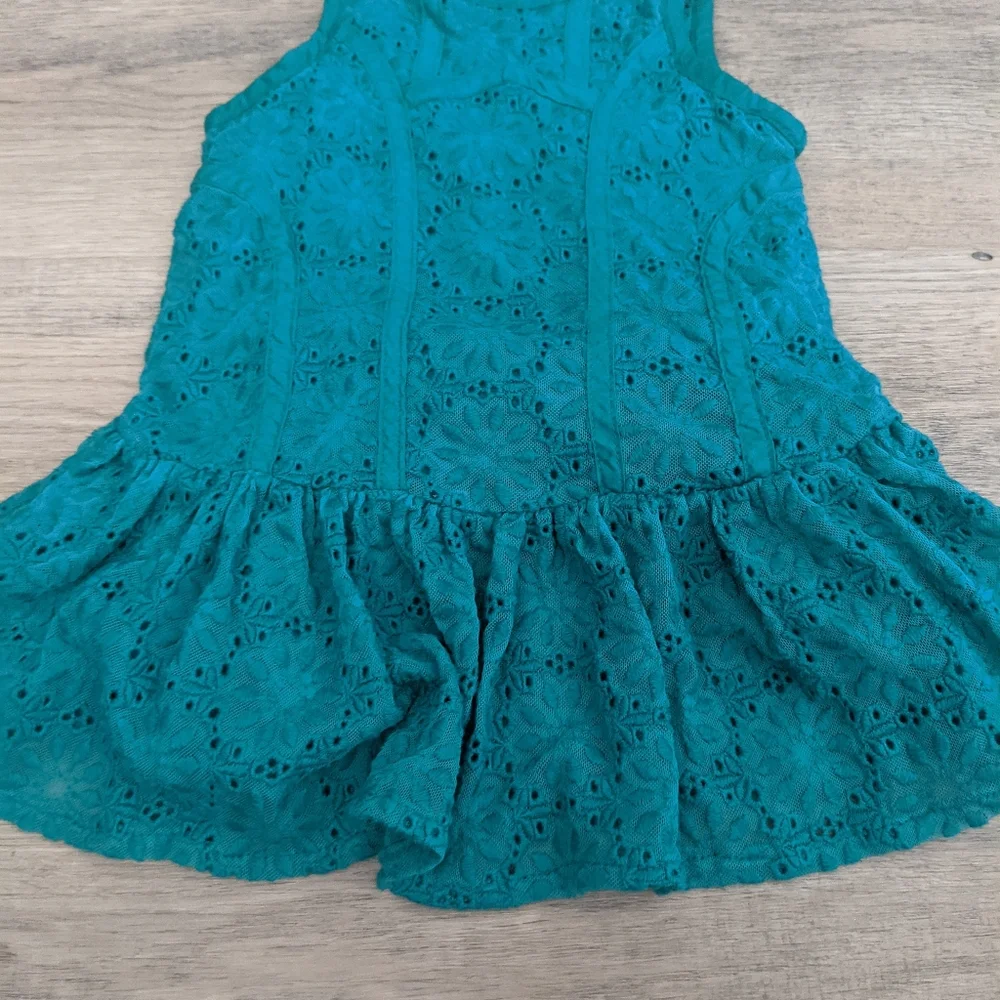 OshKosh Genuine Kids Teal Lace Eyelet Flare Dress